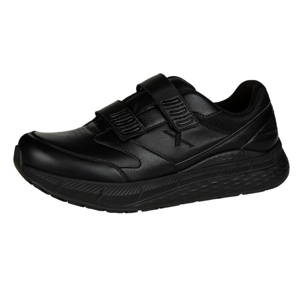 NEW XELERO men's steadfast walker velcro shoes - 4e width in black leather
